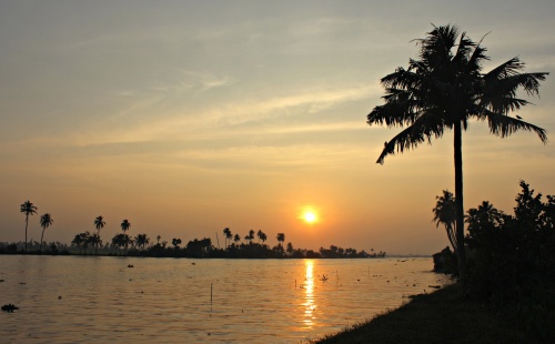 Sunset on the Kerala Backwaters