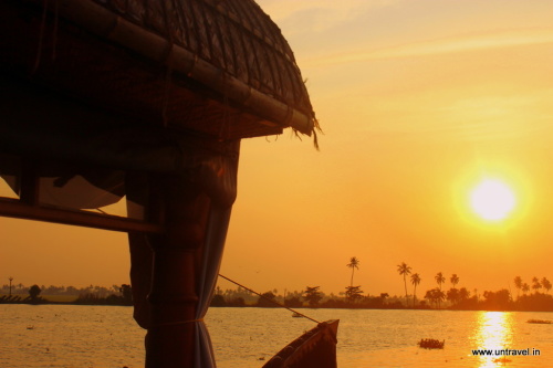 Sunsets from Spice Routes Houseboat on Alleppey Backwaters, Kerala