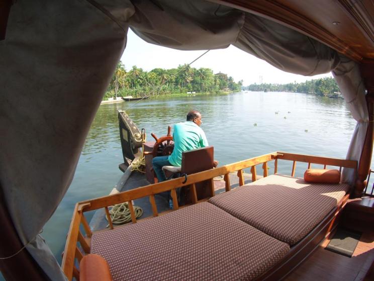 Sailing through the Backwaters on a comfortable houseboat