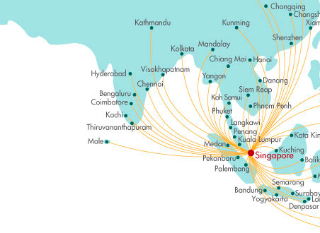 SilkAir route map – India
