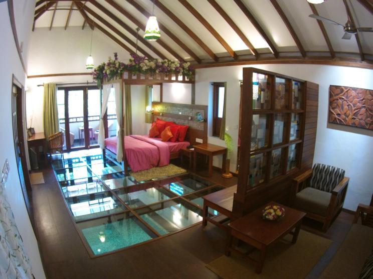 Super amazing 2 level honeymoon suite at Vythiri Resort in Wayanad